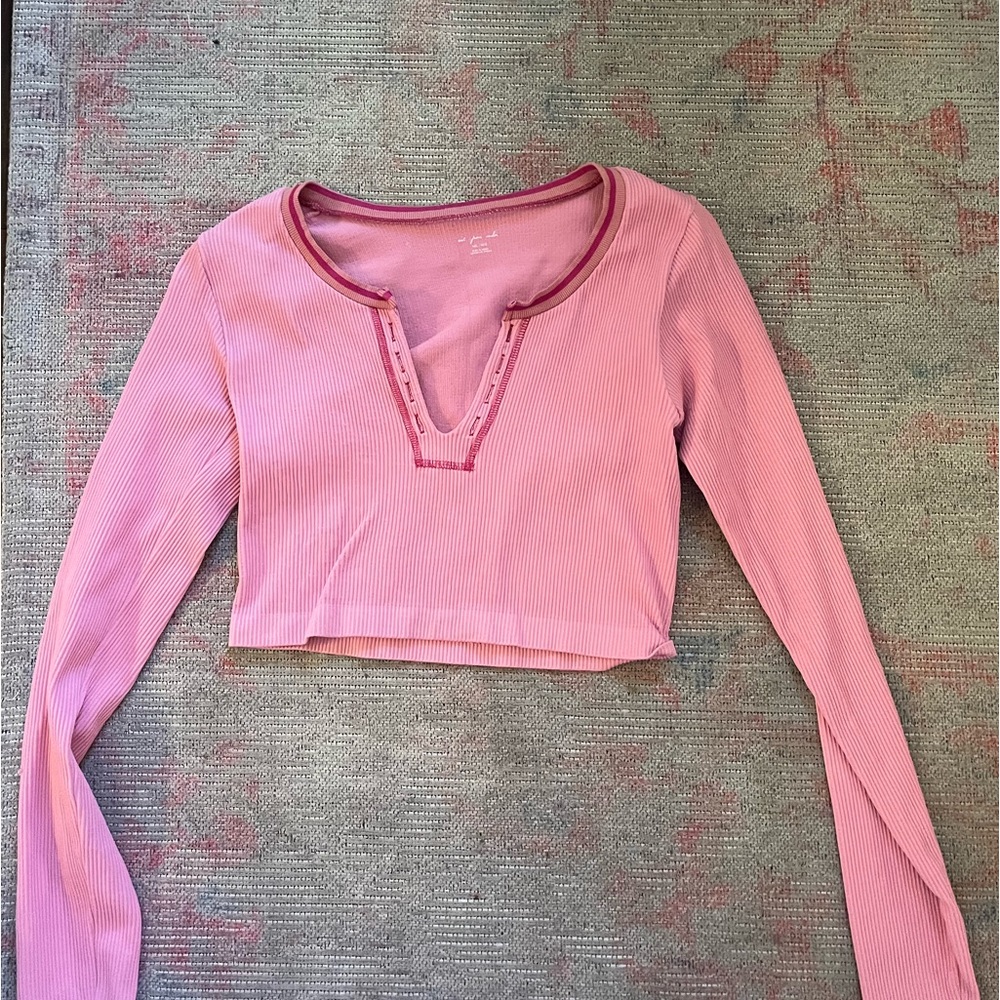 Urban outfitters pink long sleeve go for gold top
